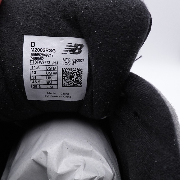 NEW Men's New Balance 2002R Sneakers M2002RSG Slate Grey/Black/Raincloud - Picture 8 of 10